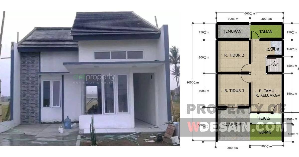 Denah Rumah Type 36 dan Tampaknya DESAIN RUMAH MINIMALIS