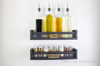 Ikea Hack! DIY industrial farmhouse spicerack with woodburned labels