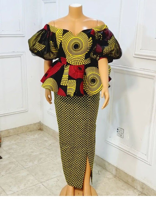 Latest Ankara Gown Styles 2022 For Ladies Skirt And Blouse.