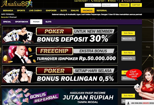 DEPOSIT PULSA DAPAT EKSTRA BONUS TURNOVER IDNPOKER ANALISA88