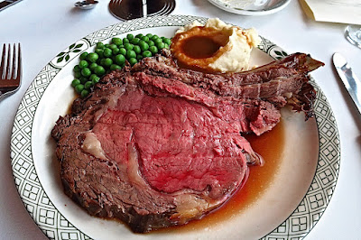 Lawry's, bone in prime rib buttered peas