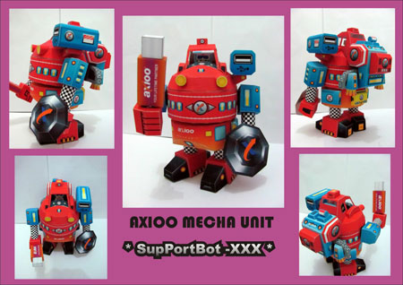 Axioo Mecha Unit SupportBot Paper Toy