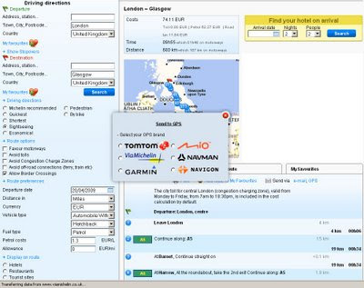 Via Michelin Send to GPS