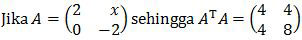 Perkalian transpos matriks A dengan matriks A, soal matematika dasar TKPA SBMPTN 2017 no. 46