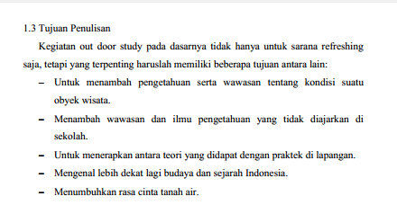 CONTOH dan CARA MEMBUAT LAPORAN PERJALANAN OUT DOOR STUDY