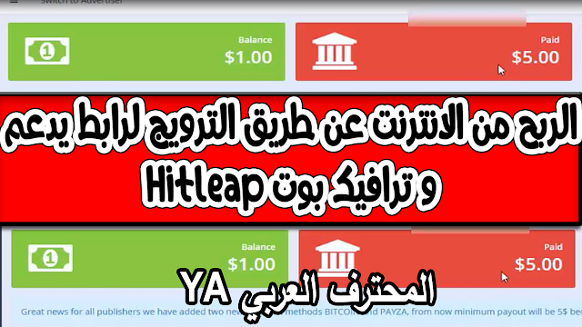 الربح من الانترنت عن طريق الترويج لرابط يدعم Hitleap و ترافيك بوت والعديد من مواقع الترافيك