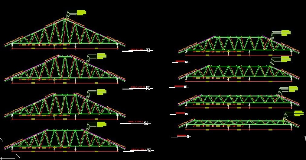 DOWNLOAD GAMBAR AUTOCAD Gambar AutoCAD Rangka Atap Baja 