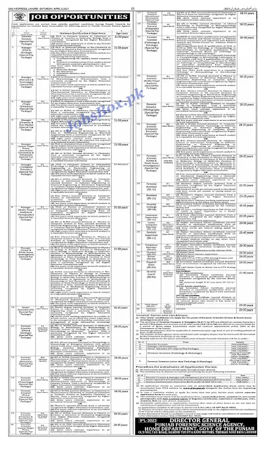 punjab-forensic-science-agency-pfsa-jobs-2021-april-advertisement