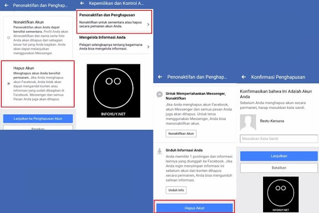 Cara Menghapus Akun Facebook Permanen Melalui Aplikasi Facebook #2