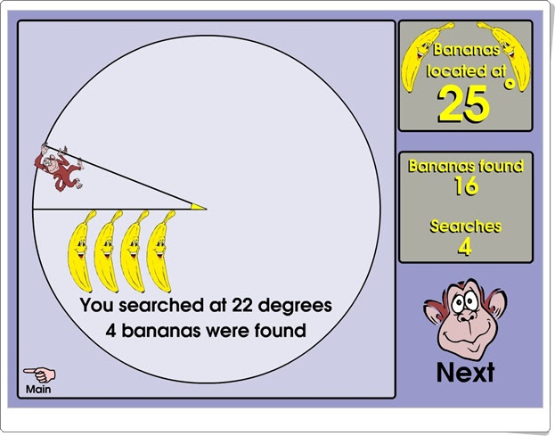 "Banana hunt" (Juego de estimación de ángulos)