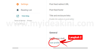 Tutorial Tetapan Blog Profil