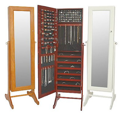 Jewelry Cabinets on Freestanding Mirrored Jewelry Cabinet   Three In Different Colors  One