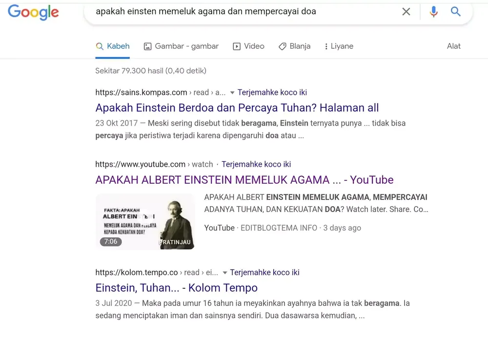 pencarian video lebih bagus daripada tulisan