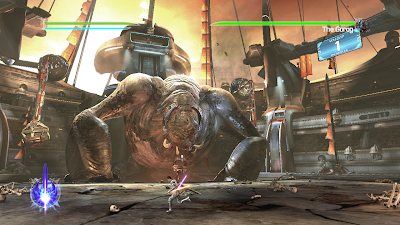 A screenshot of the Gorog, a hard boss on the PC version of Force Unleashed