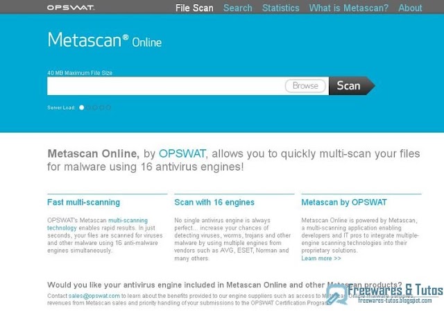 Metascan Online : un antivirus en ligne (16 antivirus en un)