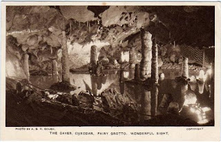 Vintage postcard of the Fairy Grotto, Cheddar Caves, Somerset