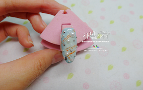 Stone nail art, denim nail art