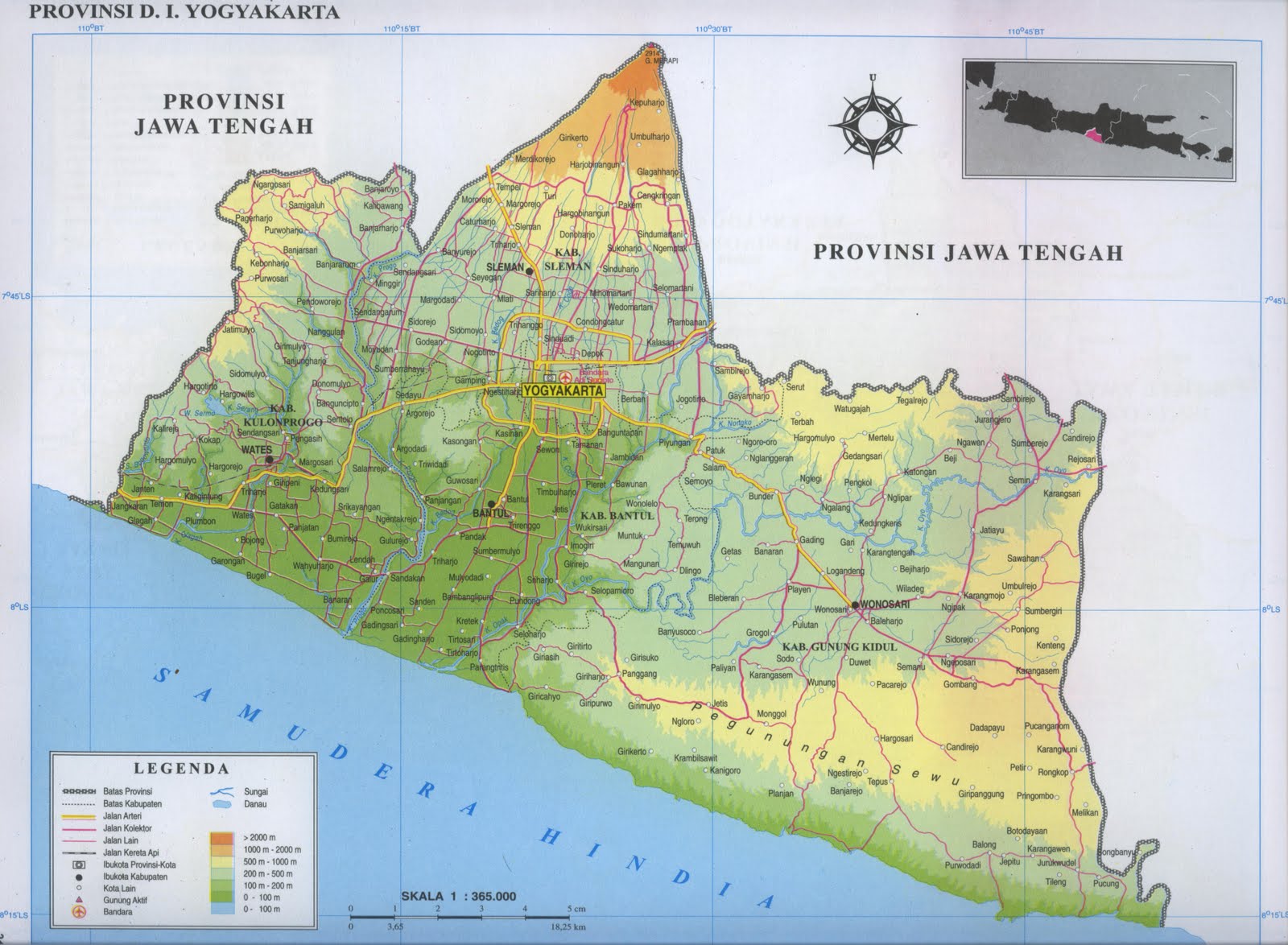 INFORMASI SEPUTAR JOGJA SPECIAL REGION OF YOGYAKARTA MAP 