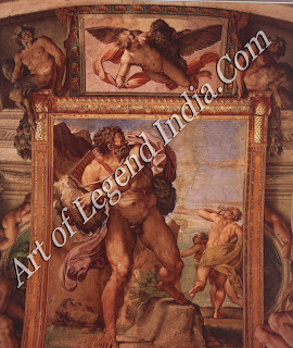 The Great Artist – Annibale Carracci Painting “The Wrath of Polyphemus 1597-1600 c.7 ft wide Palazzo Farnese, Rome”