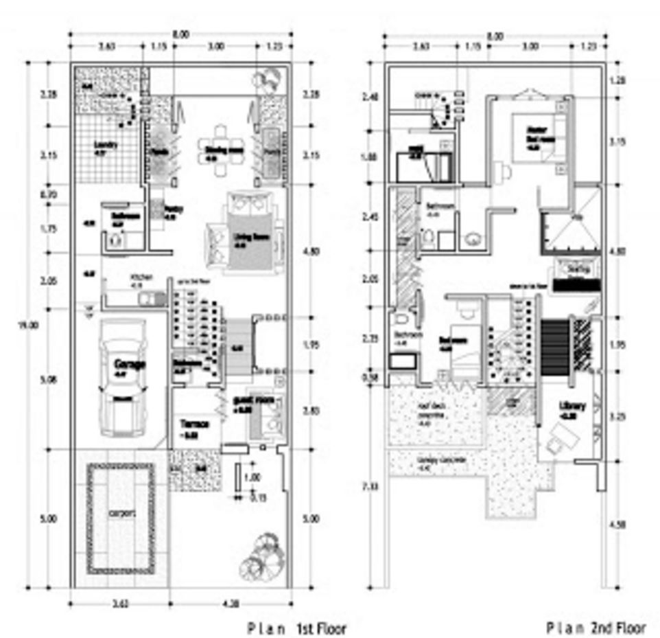 Bentuk Denah Rumah Minimalis 2 Lantai Tipe 90 Idaman Desain