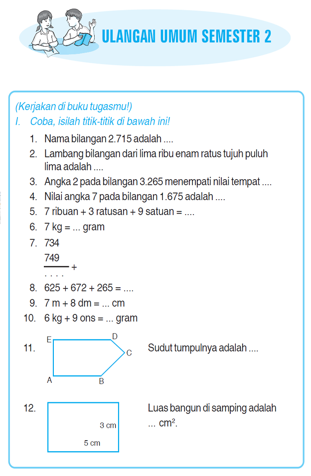  Kumpulan Soal Matematika Soal Ulangan Umum Matematika 