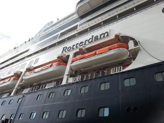 Holland America cruise ship Rotterdam (1997) in Bergen, Norway