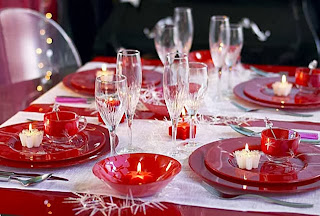 Christmas Table Decorating Color Red, Part 1