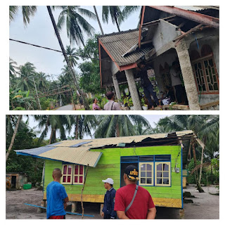 Dua rumah warga terkena dampak dari cuaca ektrim di Desa Selayar kecamatan Selayar