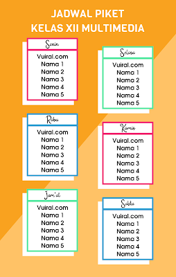 Download Template Desain Jadwal Piket Kelas Kreatif Dan Aesthetic #2