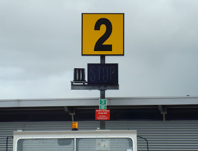 Parking alignment indicator at stands at Belfast City Airport