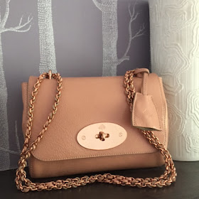 Mulberry Lily in plaster pink wrinkle patent leather with rose gold hardware 
