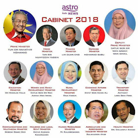 Senarai Menteri Kabinet Malaysia 2018 - Pakatan Harapan, PRU14, Perdana Menteri Malaysia Ke -7, Tun Dr Mahathir Mohamad, Kerajaan Malaysia 2018, List, Politik Malaysia, Terkini, Info Berguna,
