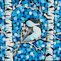 Chickadee Blues Numbers 1-3 at Lizzards Gallery, Aaron Kloss artwork