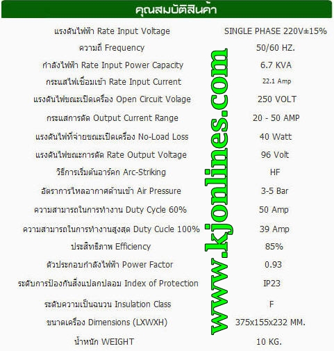 เครื่องตัดพลาสม่า cut 50A