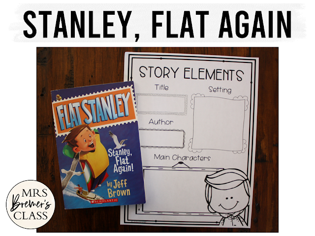 Flat Stanley Flat Again book activities unit with Common Core aligned literacy companion activities for First Grade and Second Grade
