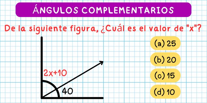 Ejercicios con ángulos complementarios.