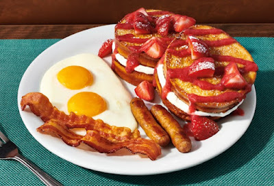 Denny's Strawberry Stuffed French Toast Slam.