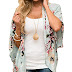 PRETTODAY Women Floral Kimono Loose Half Sleeve Shawl Chiffon Casual Cardigan