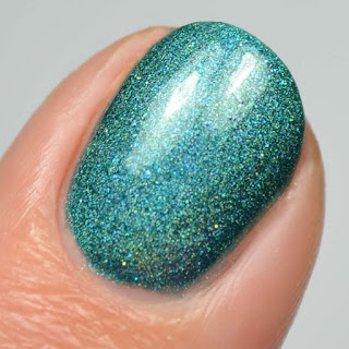 teal holographic nail polish