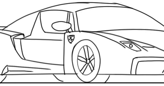 Menggambar Mobil  Sport  Ferrari Enzo Belajar Menggambar 