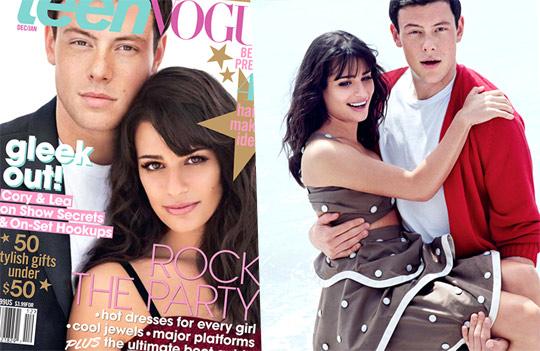  da capa de janeiro Cory Monteith e Lea Michele do seriado Glee