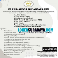 Open Recruitment at PT. Primaboga Nusantara Inti Sidoarjo Oktober 2020