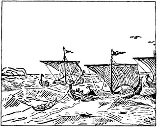 Sigve the Awful sails with Harald Greycloak to Denmark in The Viking War by John Snow