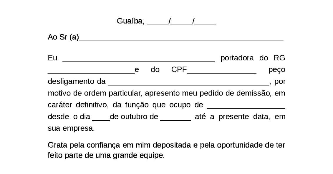 Blog da Prof° Isa MODELO DE CARTA DE PEDIDO DE DEMISSÃO