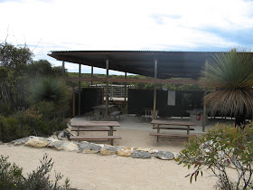 The kitchen and dining shelter at Sanderson Beach