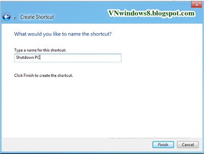 Làm sao để Tạo shortcut Hibernate, Shutdown, Restart từ desktop trên Windows 8