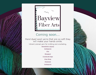 Coming soon page screenshot for Bayview Fiber Arts