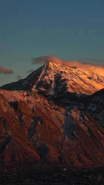 HD Wallpaper Dusk, Landscape, Mountain, Clouds, Snow