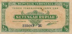 1/2 Rupiah 1945 (ORI I)