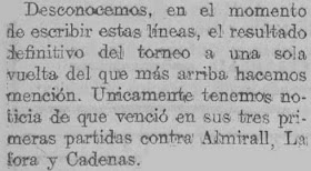 Torneo Internacional de Ajedrez de Madrid 1933, recorte de prensa